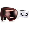 Image de Oakley Flight Path L Lunettes de ski d'hiver unisexe Blanc mat Prizm Snow Garnet