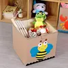 Image de ASDF Boîte de rangementCoton Linenupgrade Eau de Lavage 33 * 33 * 33cm de Rangement Pliant Jouets Enfants Panier Vêtements de bébé Boîte de Rangement,Bee