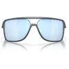 Image de Oakley Men's OO9147 Castel Rectangular Sunglasses, Blue Steel/Prizm Deep Water Polarized, 63 mm