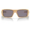 Image de Oakley Men's OO9231 Heliostat Rectangular Sunglasses, Matte Stone Desert Tan/Prizm Grey Polarized, 61 mm