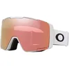 Image de Oakley Line Miner Lunettes de ski Pro, sangle blanc mat avec verres Prizm Snow Rose, taille M