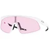 Image de Oakley Lunettes de soleil unisexes Sport Performance Semi Rim, Blanc mat - Prizm Low Light, 41 mm