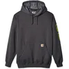 Image de Carhartt Midweight Sleeve Logo Hooded Sweatshirt Maillot de survêtement, Carbon Heather, XS Homme