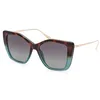 Image de MAX&Co. MO0065 Lunettes de Soleil Femme, Lunettes de Soleil Légères et Élégantes, Forme Lentille Géométrique, Verres Verts, Havane