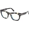 Image de Tom Ford Lunettes de vue FT 5872 -B 005 Shiny Grey Havana, t Logo, Eco/Blue Block, Gris brillant Havana, logo « T », verre éco/bloc bleu, 48/25/140
