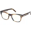 Image de Tom Ford FT 5886 -B 045 Lunettes de vue Marron tabac brillant Palladium Logo T, Marron tabac brillant, palladium, logo T