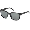 Image de Timberland TB9322-H Lunettes de Soleil Homme, Lunettes de Soleil Décontractées Légères, Forme Lentille Carrée, Étui Inclus, Verres Vert Polarisé, Noir Mat