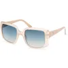 Image de GUESS GU0009725P53 Lunettes de soleil pour femme avec protection UV et injection Ivoire brillant 53 mm, Ivoire brillant, 53MM