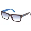 Image de GUESS GU0012152W56 Lunettes de soleil en métal anti-UV pour homme Havane foncé 56 mm, Dark Havana, 56MM