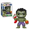 Image de Funko Pop! Bobble: Marvel: Holiday Hulk with Stocking and Plush - Marvel Comics - Figurine en Vinyle à Collectionner - Idée de Cadeau - Produits Officiels - Jouets pour Les Enfants et Adultes