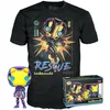 Image de Funko Pop! & Tee: Marvel Blacklight - Rescue S - Small - (S) - T-Shirt - Vêtements avec Une Figurine en Vinyle à Collectionner - Idée de Cadeau - Jouets et Top à Manches Courtes pour Les Adultes