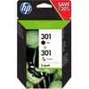 Image de HP 301 Pack de 2 cartouches dencre noire et trois couleurs authentiques (N9J72AE) pour HP Envy 4505 DeskJet 1050/1512/2548/3057A
