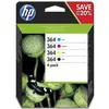 Image de HP 364 Pack de 4 cartouches dencre noire cyan jaune et magenta authentiques (N9J73AE) pour DeskJet 3070A Photosmart 5525/6525